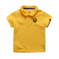 Summer Elastic Cotton Solid Color Short Sleeve  Men''s And Women''s Cartoon Polo T-shirt