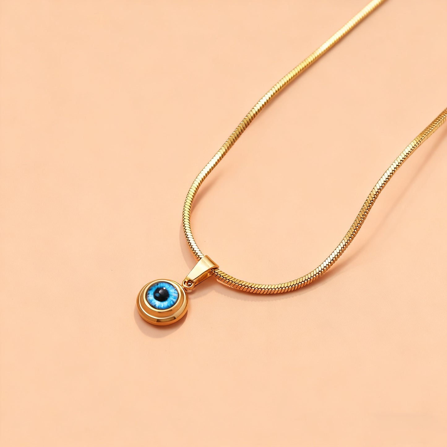 Angel Eyes Titanium Steel Necklace Men's Gold-plated Exquisite