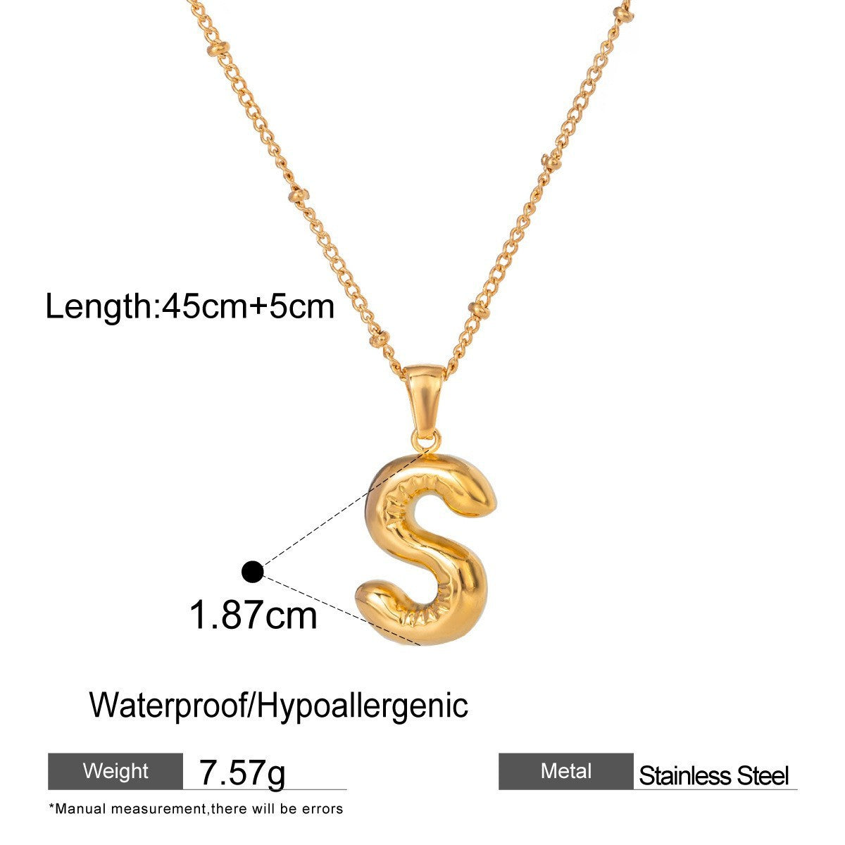 Stainless Steel Letter Necklace Advanced