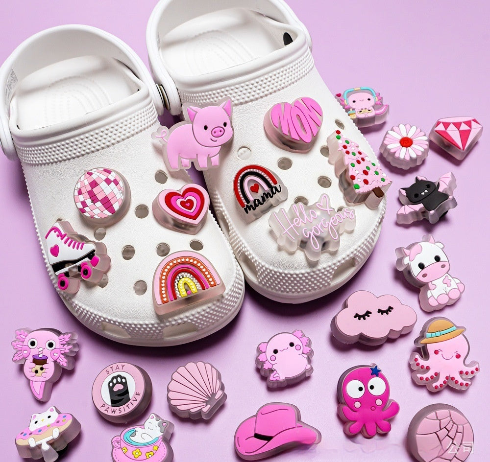 LED Flashing Lamp Hole Shoe Buckle Accessories Sandals Decoration