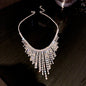 European And American Fashion Grandeur Personality Trendy Necklace Spring New Diamond Tassel Necklace Instafamous Design Sense Necklace Women's