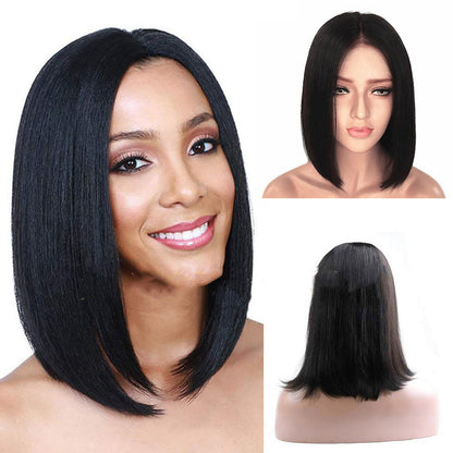 Mid-point Fashion Black Short Hair