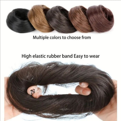 Female Hair Loop Simulation With Fluffy Wig And Rubber Band