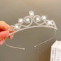 Sweet Fashion Jewelry Hair Accessories Multicolor Pearl Crown Banquet Birthday Fashion Princess Headband Girl Kawaii Crown Crown Headband Headgear Headgear Crystal  Wedding Party Hair Accessories