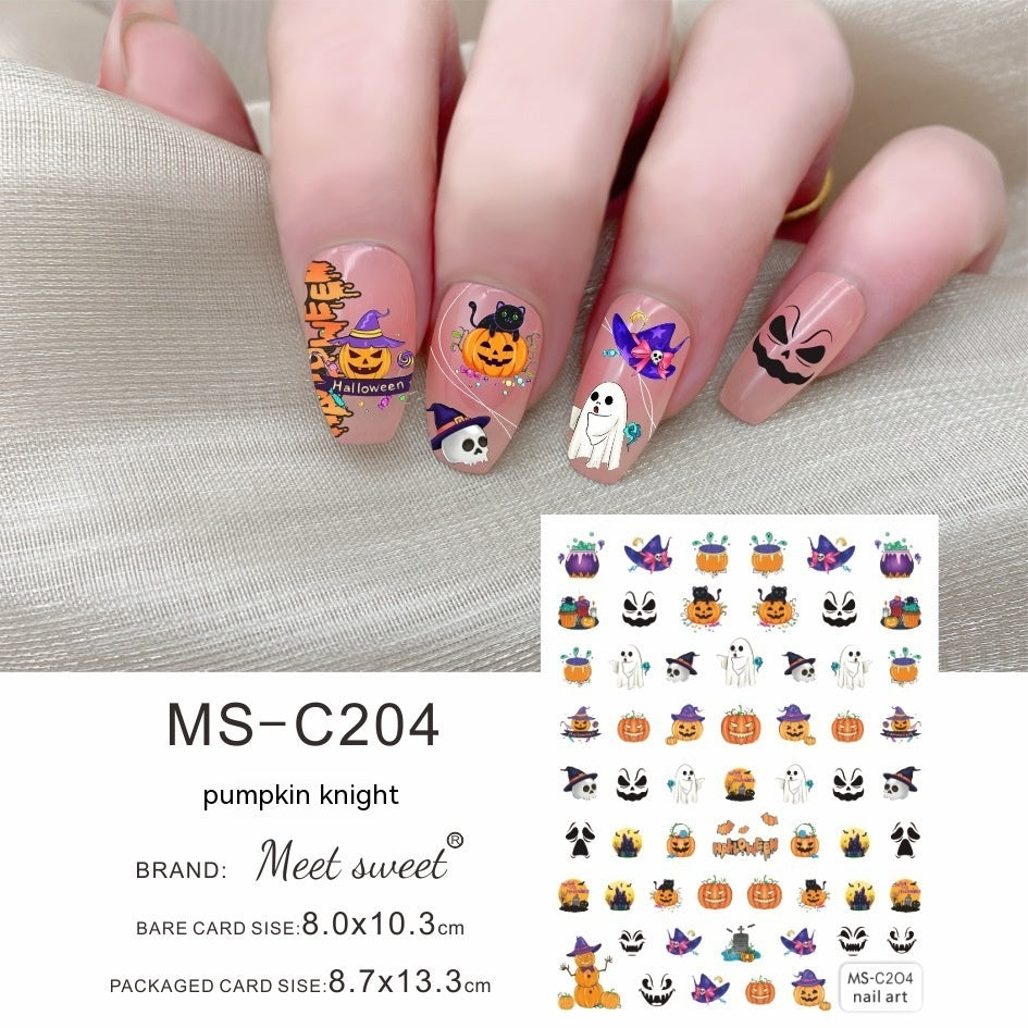 Halloween Skull Pumpkin Nail Sticker