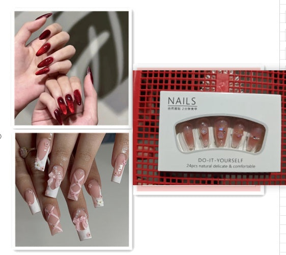 Cat's Eye Nail Patch Red Solid Color