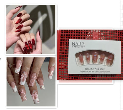 Cat's Eye Nail Patch Red Solid Color