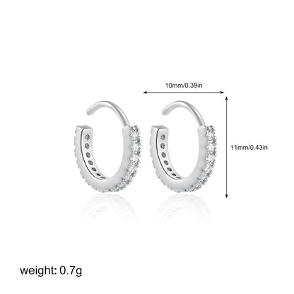 Stainless Steel 18K Gold Zircon Ear Bone Stud Titanium Steel Mini Ear Studs