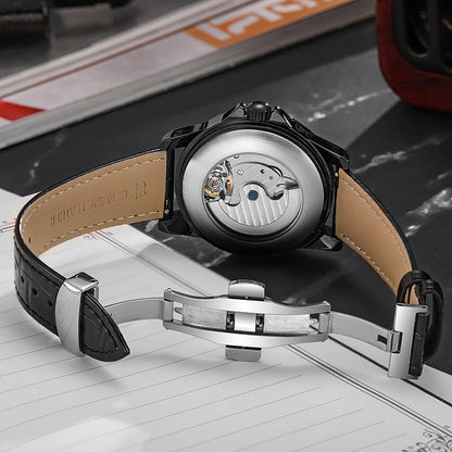 Waterproof Luminous Light Luxury Trend Automatic Leather Steel Watch