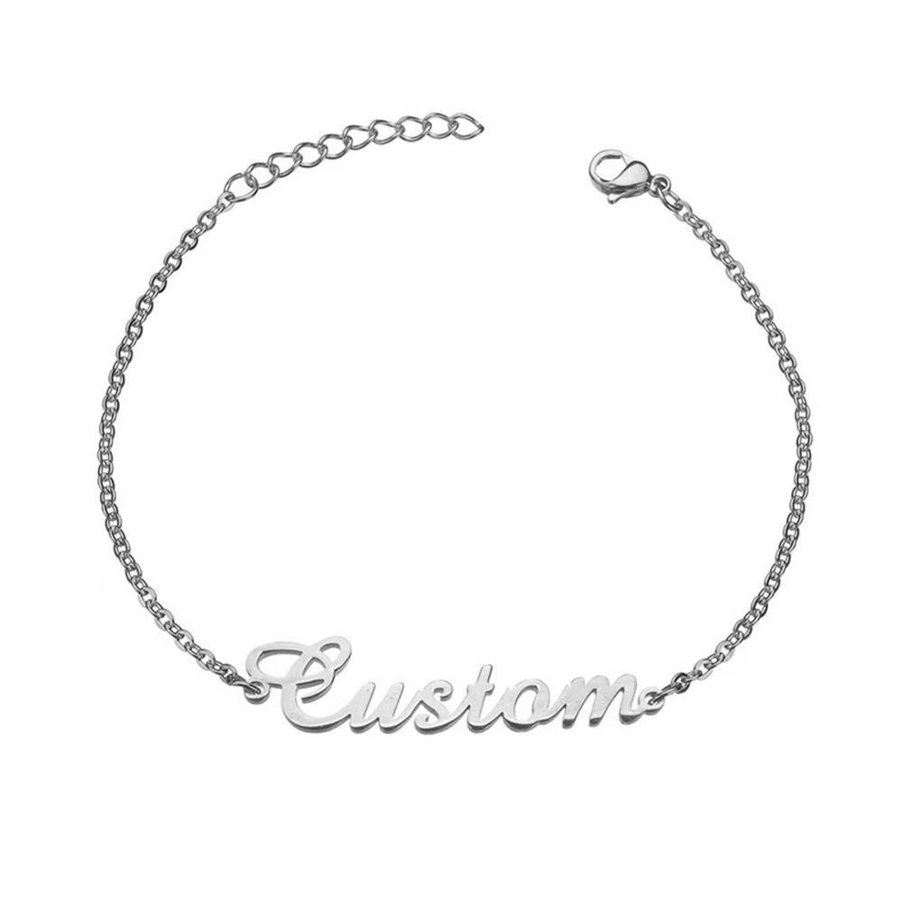 English Letter Name Personalized Cross Chain Customized Bracelet