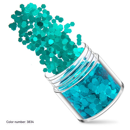 Green Manicure Set 12 Colors Mixed Nail Sequins Glitter Powder Gradient Laser Powder