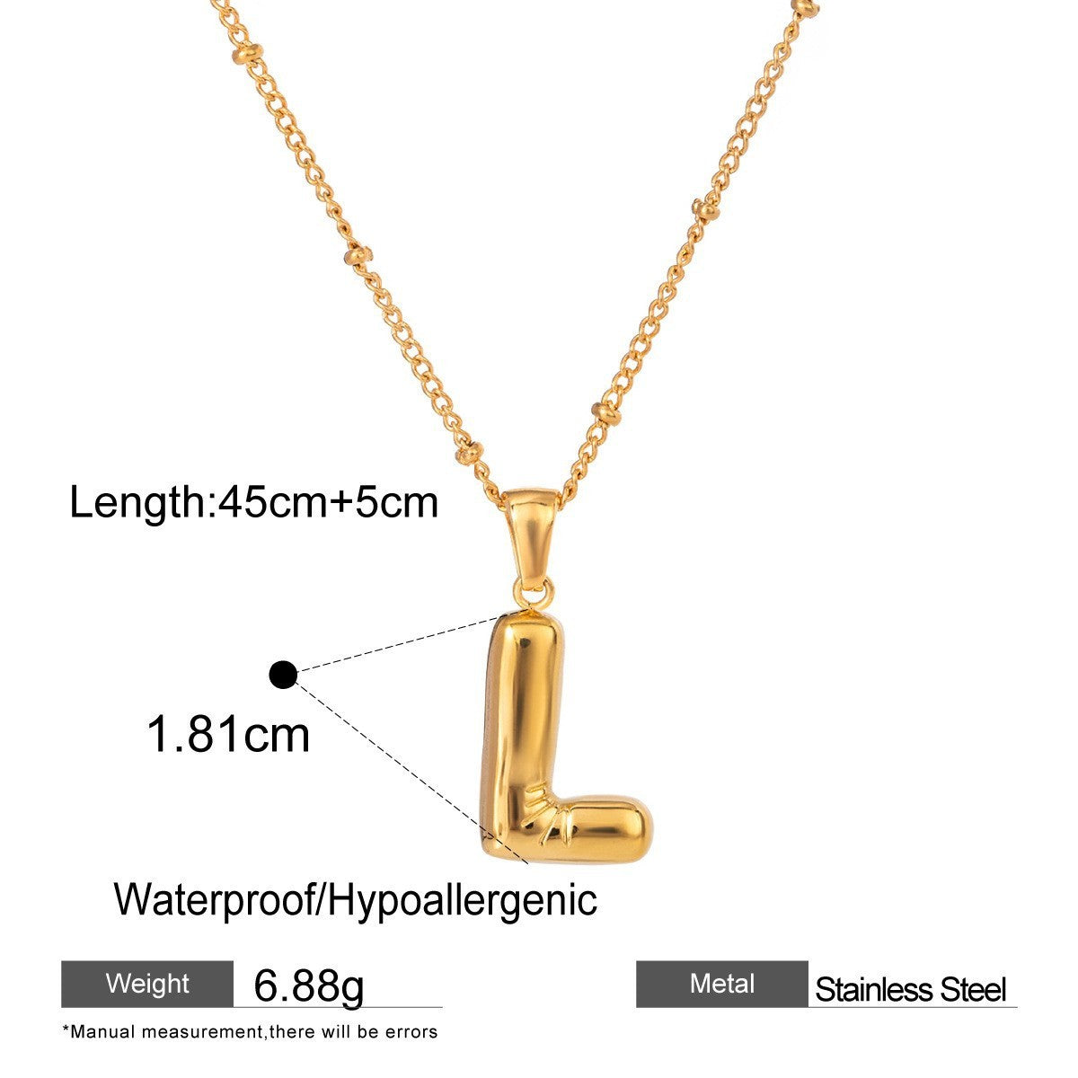 Stainless Steel Letter Necklace Advanced