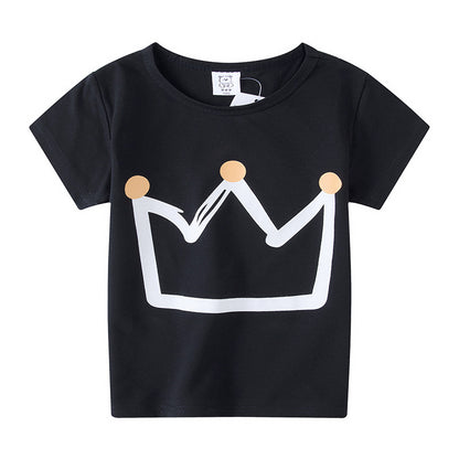 Children's Short Sleeve Boys And Girls T-shirt Cartoon Half Sleeve Top