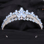Wedding Birthday Headdress Crown Alloy Inlaid Protein Green Bright Crystal Bride