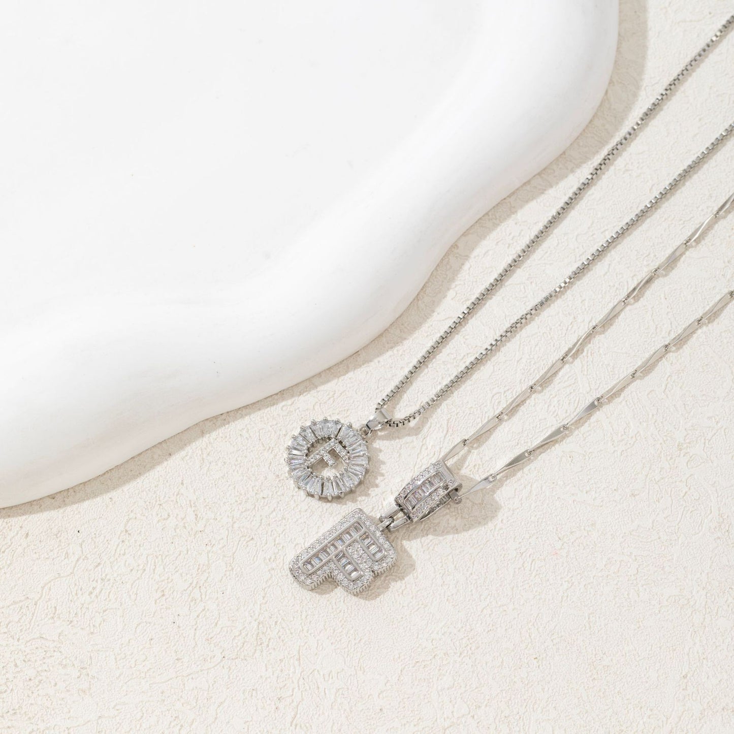 26 English Letters Copper-plated Gold Diamond Pendant Necklace