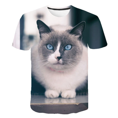 Digital Cartoon Print Loose Men's T-shirt