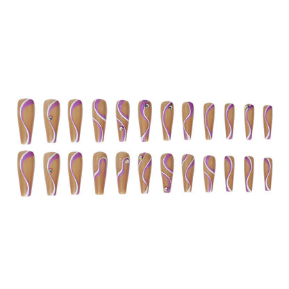 Ultra-long Flat Trapezoidal Line Diamond-embedded Nail Tip