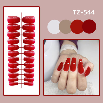 Short Ballet Trapezoid Glossy Nail Patch