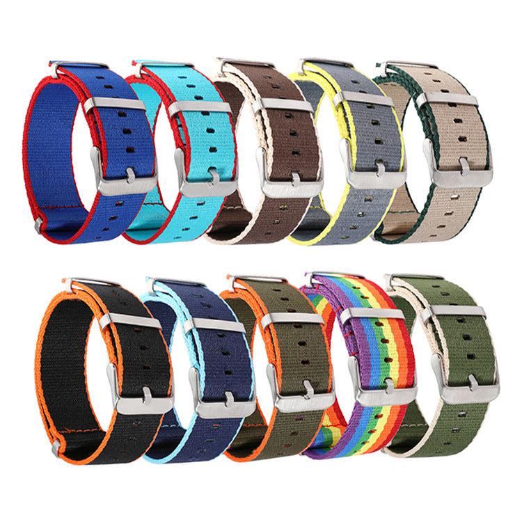 All-match Waterproof Fashion Color Hem Nylon Watchband