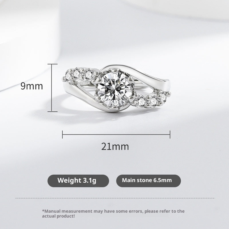 Design High-grade Diamond Ins Style Couple Finger Ring