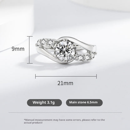 Design High-grade Diamond Ins Style Couple Finger Ring