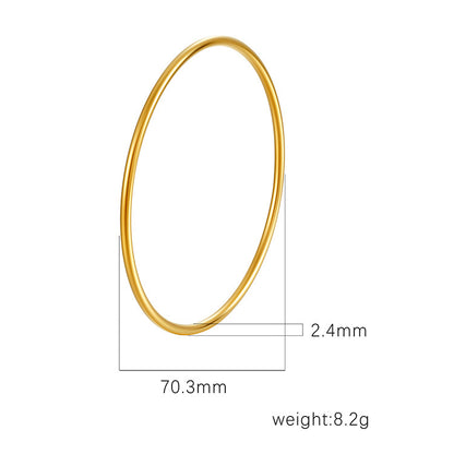 Women's Stainless Steel High-grade C- Shaped Oil Pressure Open-ended Bracelet