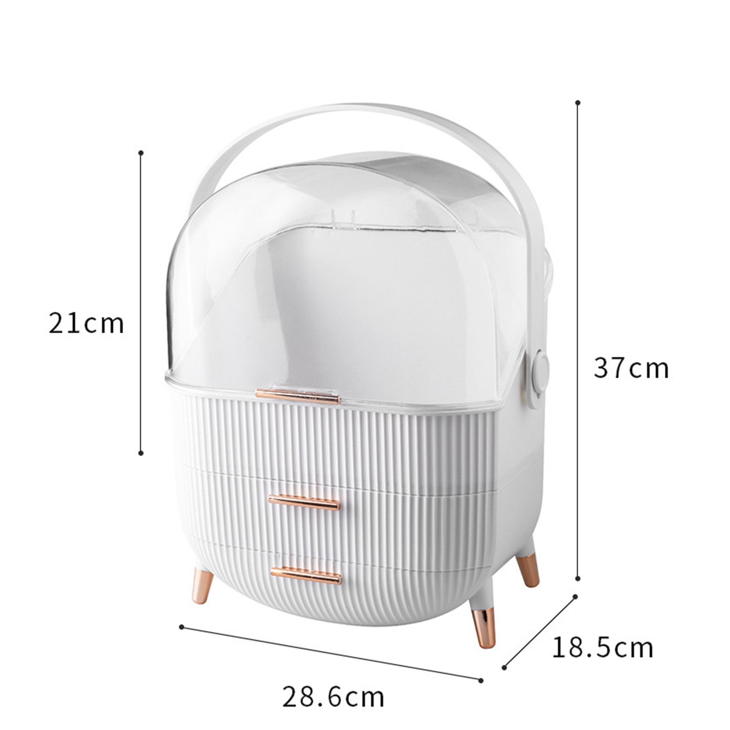 Makeup Organizer,Skincare Organizer With 2 Drawers And Transparent Cover,Cosmetic Display Case For Vanity Organizer And Bathroom Countertop Storage