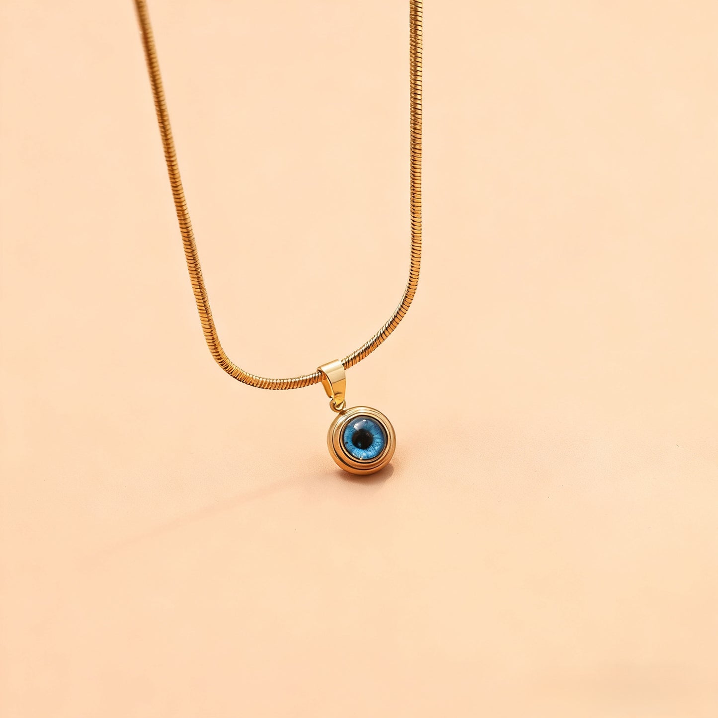 Angel Eyes Titanium Steel Necklace Men's Gold-plated Exquisite