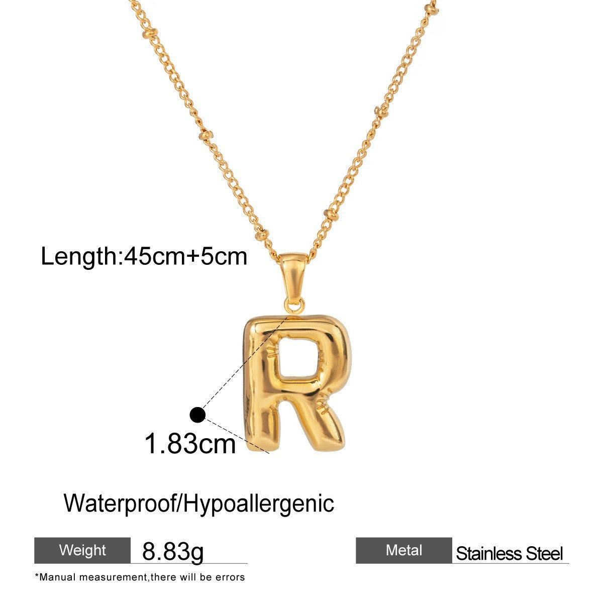 Stainless Steel Letter Necklace Advanced