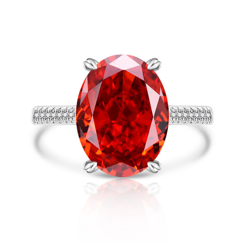 Female Versatile Casual Papalacha High Carbon Diamond Ice Flower Ring