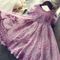Autumn And Winter Explosions Hollow Children's Skirt Lace Long-sleeved Girls White Princess Dress Irregular Dress