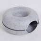 Donut Cat Tunnel Bed Pets House Natural Felt Pet Cat Cave Interactive Toys Round Wool Felt Pet Bed Cat Training Toy Cat House