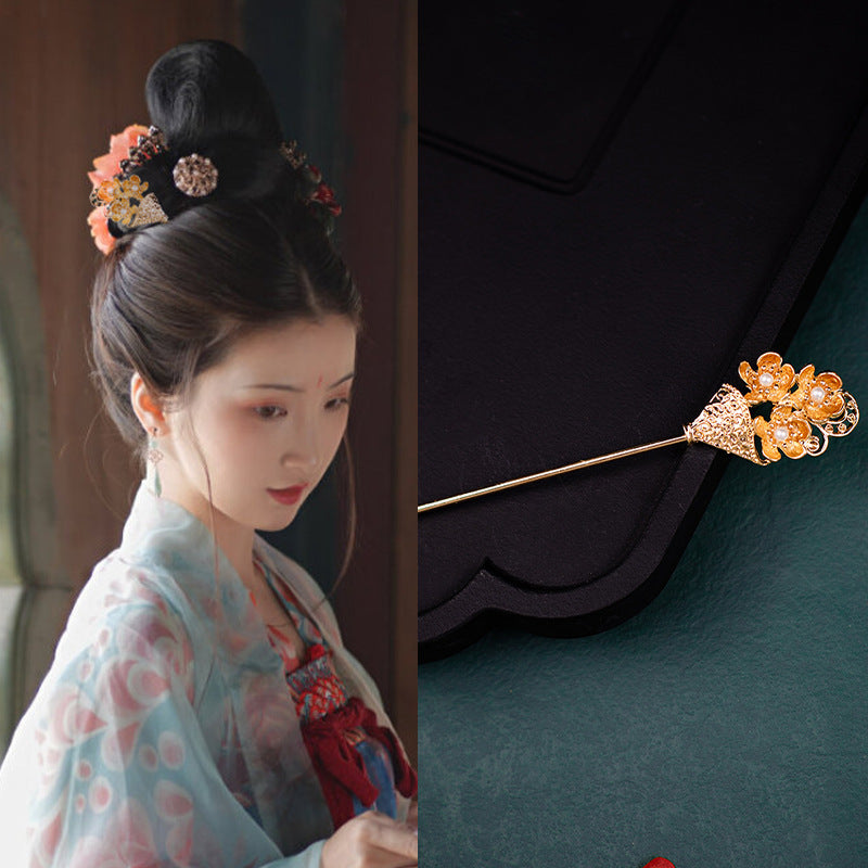 Ancient Style Han Chinese Clothing Handmade Updo Alloy Hairpin Hairpin