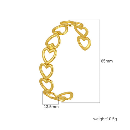 Women's Stainless Steel High-grade C- Shaped Oil Pressure Open-ended Bracelet