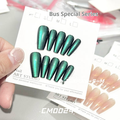 Solid Color Cat Eye 24 Blue Green Chameleon Sweet Cool Simple Wear Nail Tip