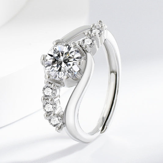 Design High-grade Diamond Ins Style Couple Finger Ring