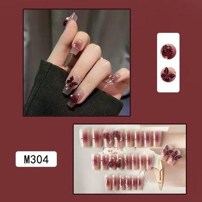 Nail Stickers Advanced Sense Wine Red Camellia